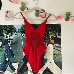 Crotchet Frankies Bikinis Red One Piece